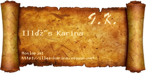 Illés Karina névjegykártya
